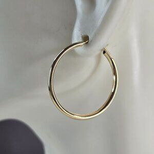 Pr Womens 14K Yellow Gold Hoop Earrings 1.8g E3782